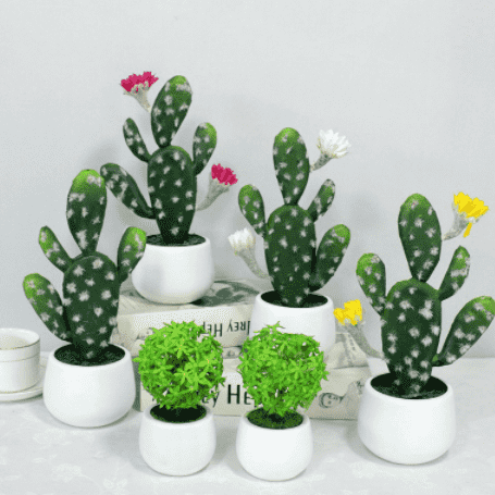 Simulated potted green plants c