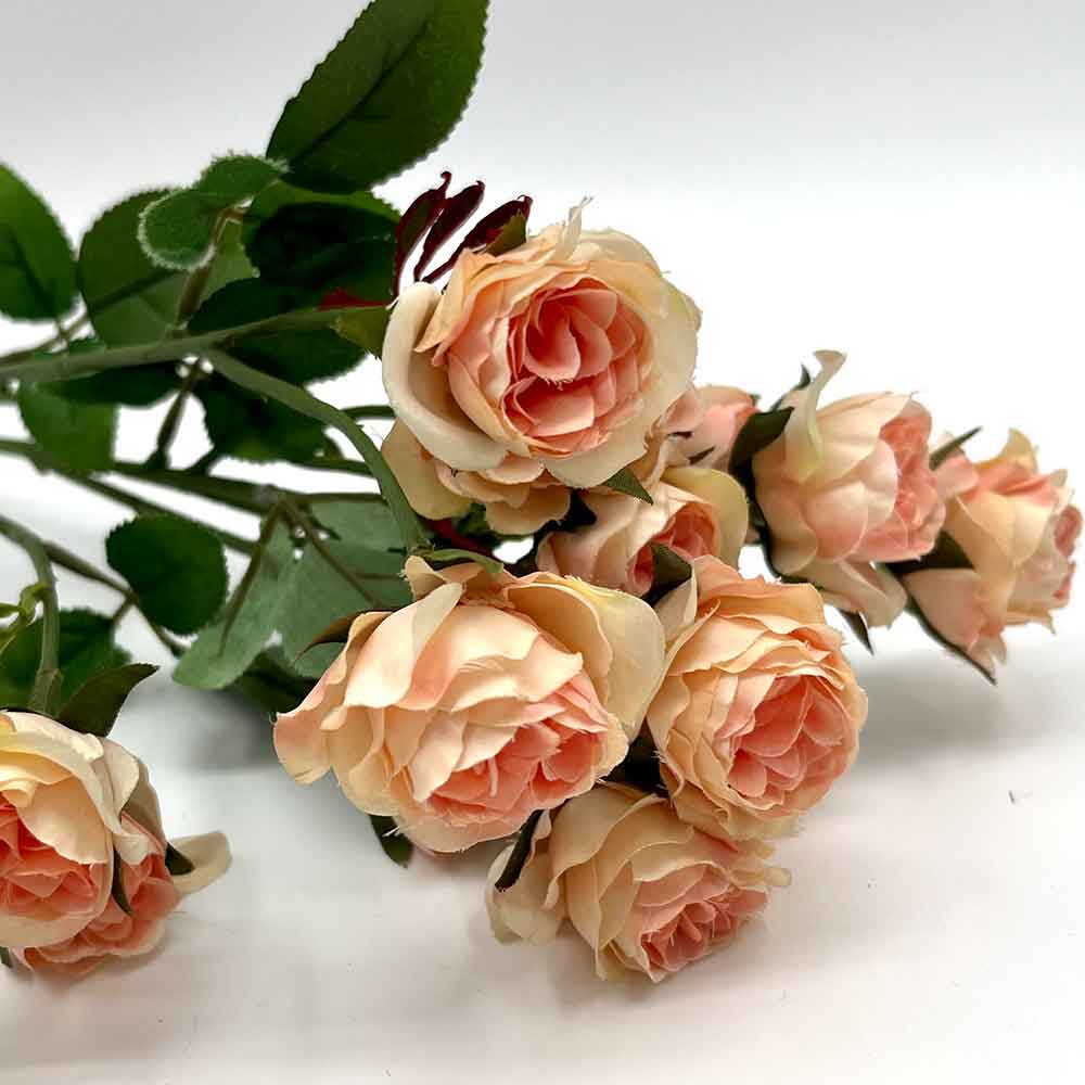 MC22-04093 12-Branch Mini Rose Champagne