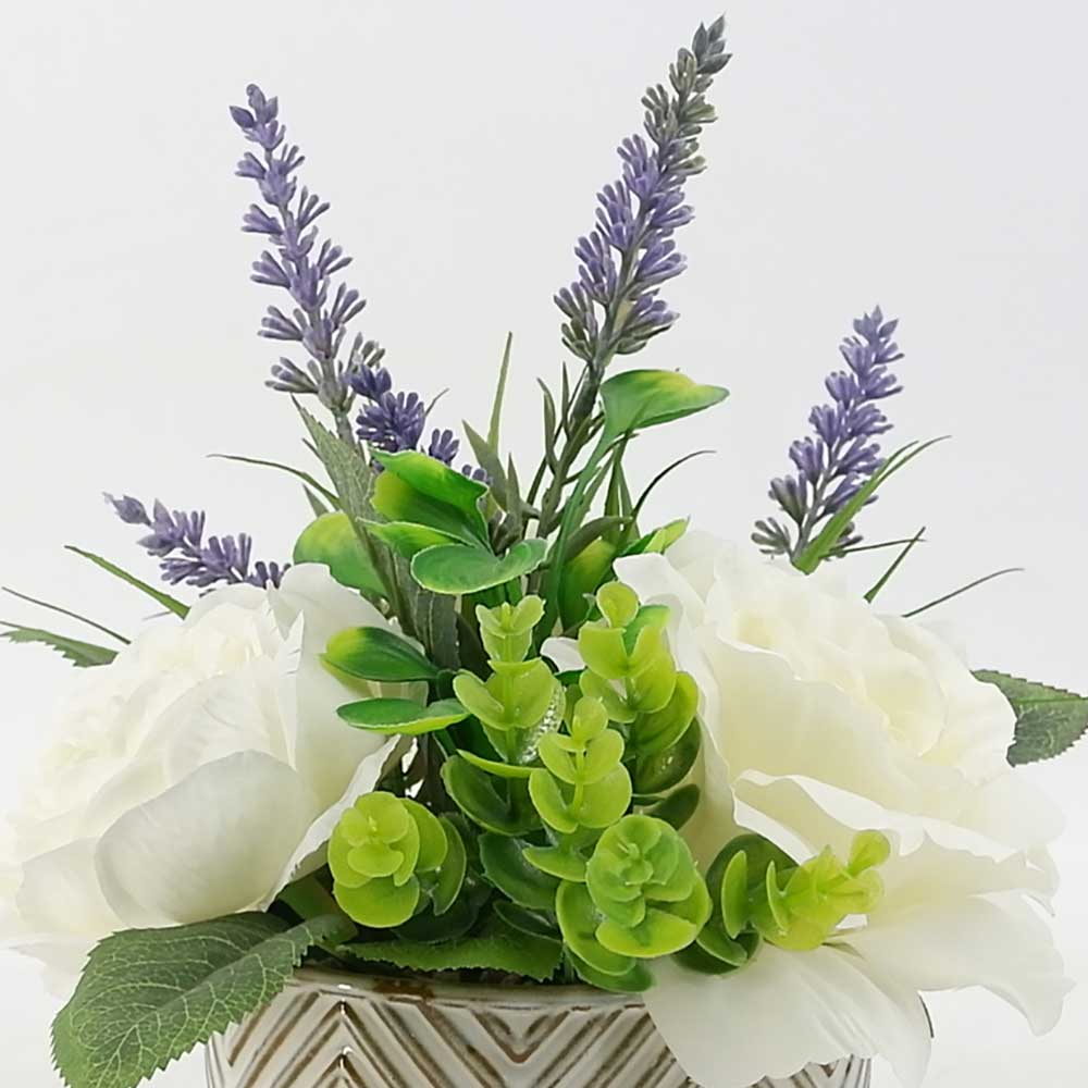 MC19-7507P 12＂H White flower&lavender