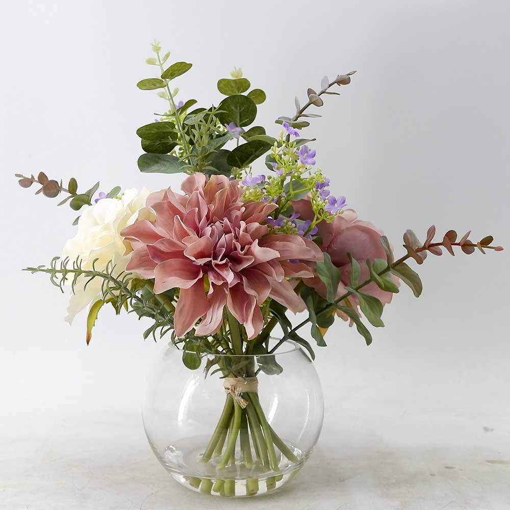 MC19-8368B 14.5＂H Rose&dahlia mixed