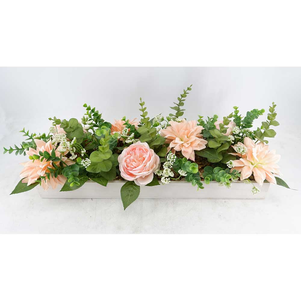 MC20-8897M-PK 9.5＂H Rose&dahlia mixed