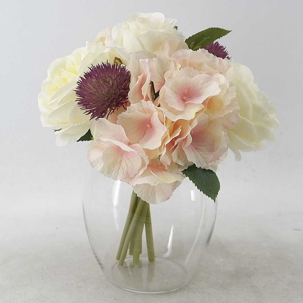 MC21-11087B 10.5＂H Rose&hydrangea mixed