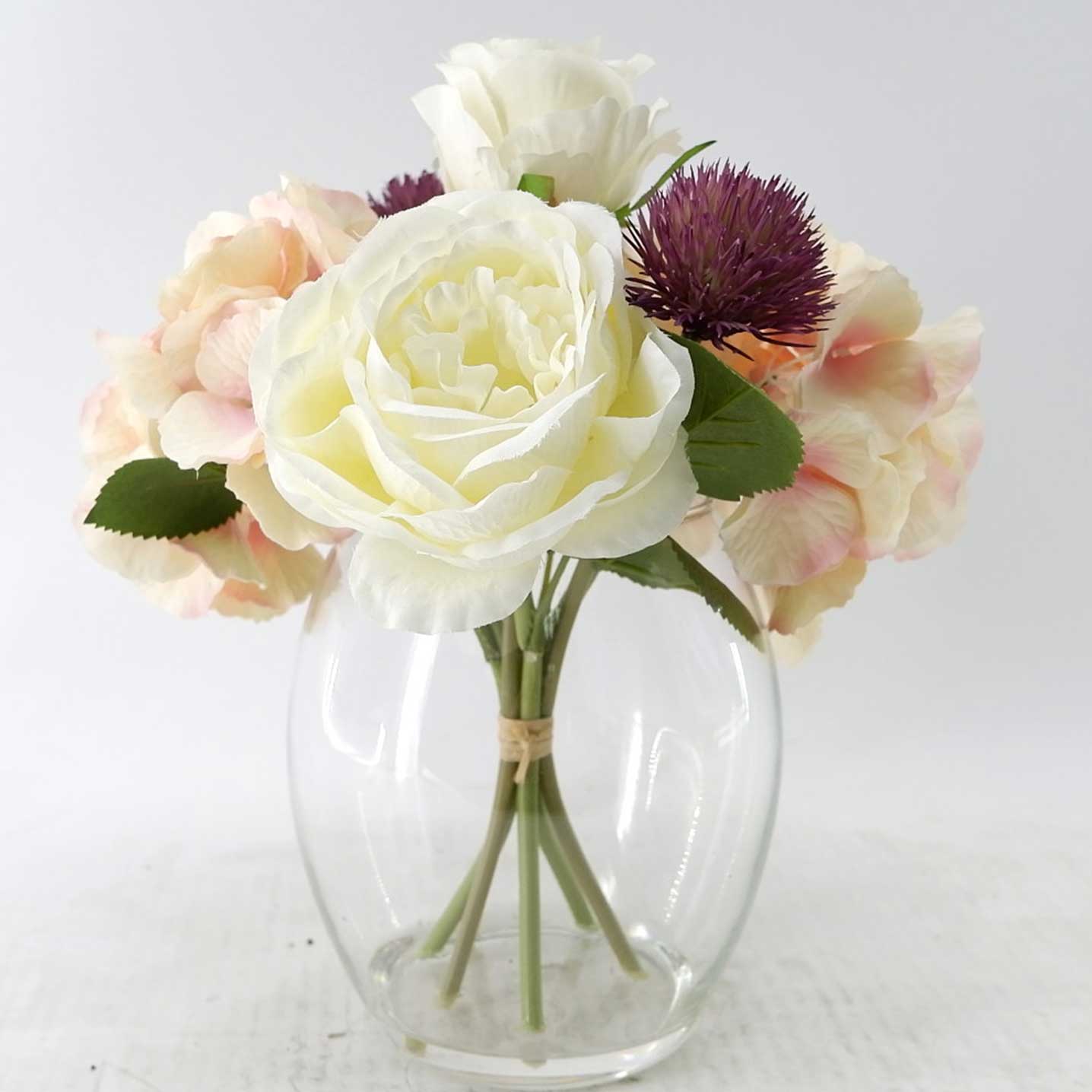 MC23-13661B Rose&hydrangea H10.5＂